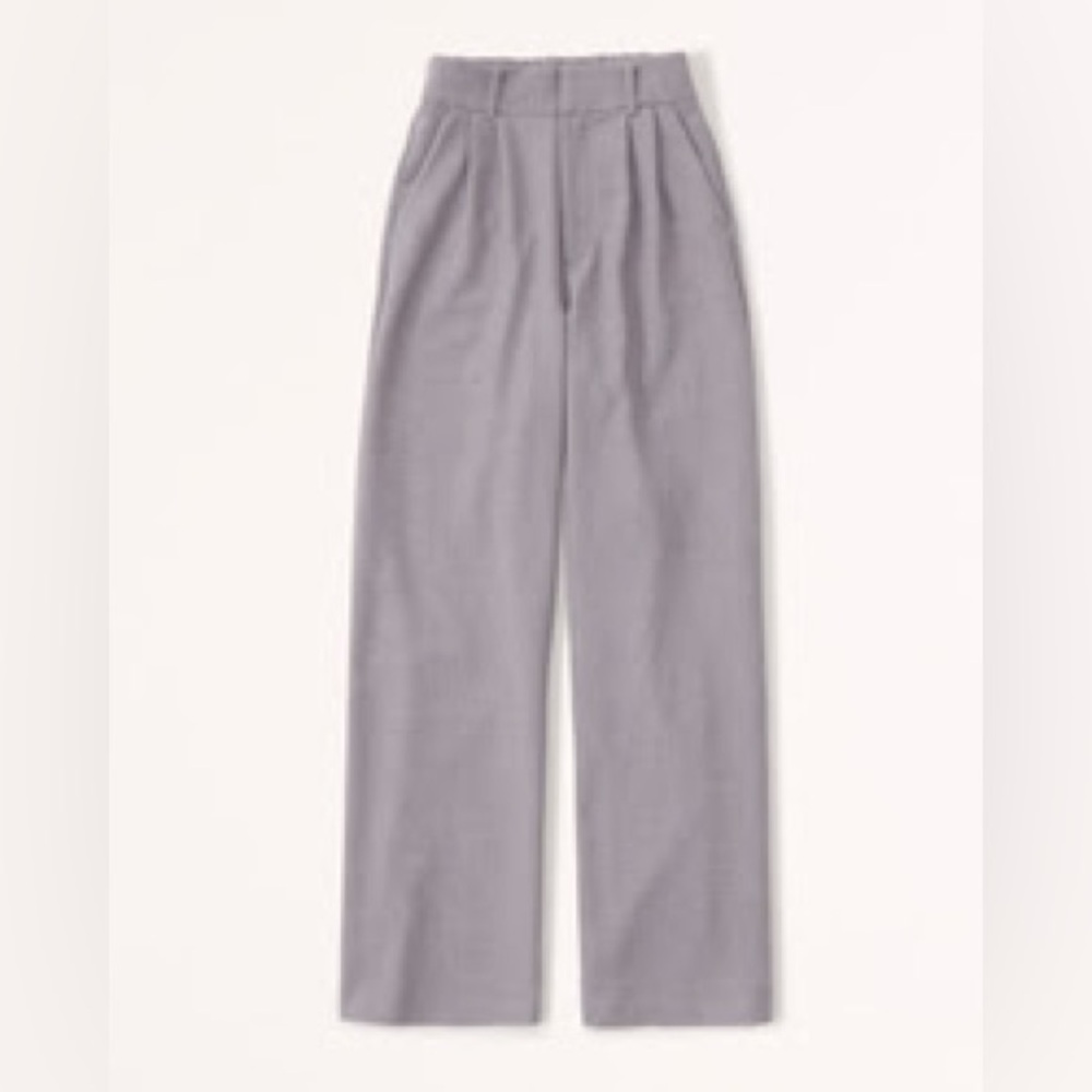 Abercrombie & Fitch Tailored Wide Leg Pants in Grey - XS